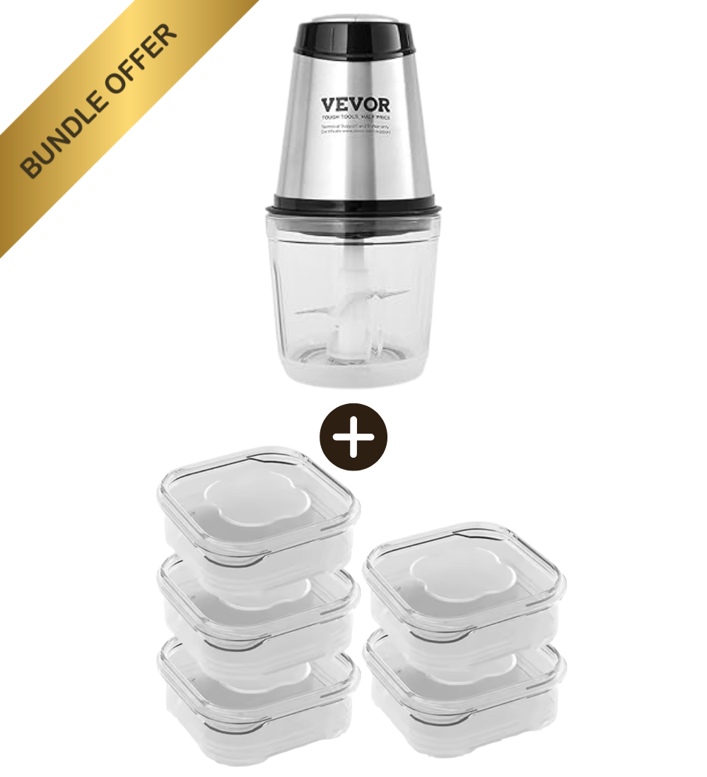 SPECIALE BUNDLE DUO: Tritatutto da Cucina Elettrico + 5 Contenitori alimentari + Ebook OMAGGIO